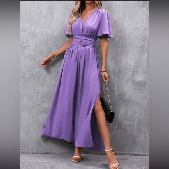 Boho butterfly sleeve slit thigh maxi dress - Picture 4 of 16